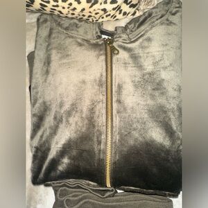 Felina Dark  Green  Velour Hoodie & Jogger Set